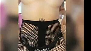 Playing my big pierced boobs on webcam!