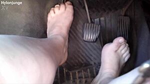Best feet in the car with girlfriend