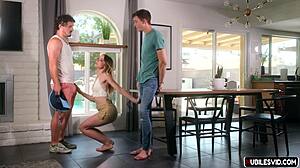 Is Maria Kazi cheating with her stepbro and the pool guy in a wild DP session?