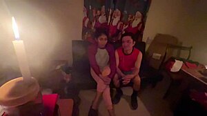 celebrating christmas party without lights in ecuador with pretty girls