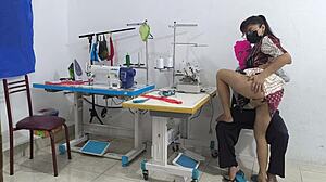 Intense Seduction In The Sewing Workshop With Mature Ebony Assplay, Flashing, And Homemade Massage.