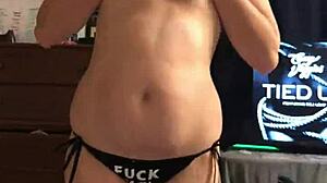 Amateur whore dances seductively in tiny underwear showing off her body