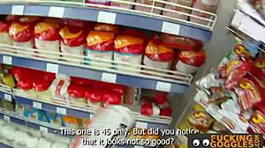 Gorgeous petite russian brunette gives horny blowjob ending in cumshot