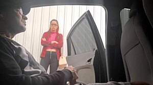 A daring stunt on the street for a student