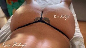 Married Slut Massages with Tits Out and Tiny Thong