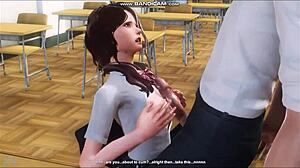 Ph Brunette Sucks Her Teacher In Classroom