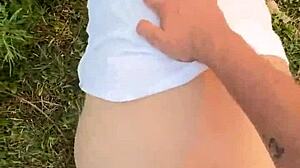 Watch us almost get caught fucking in the park!