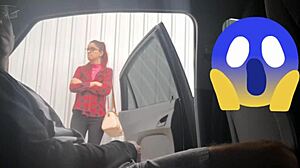 Risky Street Handjob For Bus Stop Student