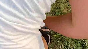 Watch us almost get caught fucking in the park!