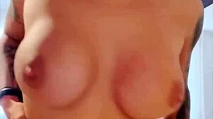 Dildos slide into pussy with loud moans during masturbation