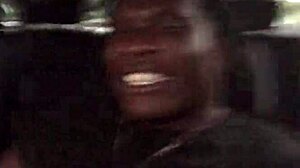 The guy got a blowjob from an ebony slut in his car at the mall