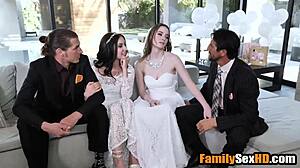 lesbian brides in a wedding foursome, getting fucked by their stepfathers and uncles.