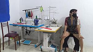 Intense Seduction In The Sewing Workshop With Mature Ebony Assplay, Flashing, And Homemade Massage.