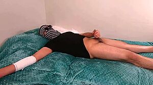 The Arab with hijab inserts the penis into the ass