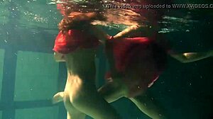 Lilia Mihalkova and Natalia Kupalka Engage in Underwater Lesbian Activities in the Pool