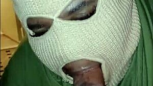 Masked Girl Gives Super Sloppy Deep Throat