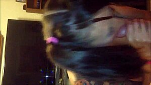 Beautiful blue-eyed teen 18+ amateur blowjob