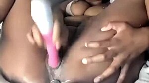 In this compilation, a pretty amateur with big clit uses vibrator and dildo for squirting quickie.