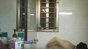Spying on a curvy Indian woman in the shower