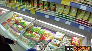 Gorgeous petite russian brunette gives horny blowjob ending in cumshot