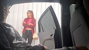 Risky Street Handjob For Bus Stop Student