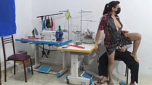 Intense Seduction In The Sewing Workshop With Mature Ebony Assplay, Flashing, And Homemade Massage.