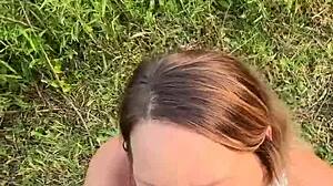 Watch us almost get caught fucking in the park!