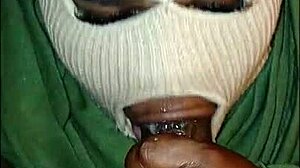 Masked Girl Gives Super Sloppy Deep Throat
