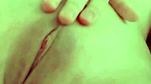 tiny young brunette fingering her petite pussy at home, feeling so horny