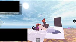 Roblox - fucked by two black futanari asses