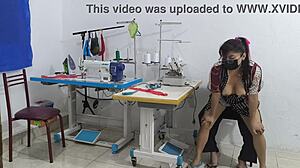 Intense Seduction In The Sewing Workshop With Mature Ebony Assplay, Flashing, And Homemade Massage.