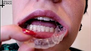 Dinner Party Femdom Retainer Bitch Gives Close-Up Jerk Instructions