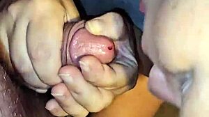 Creampie with pregnant wife gaping and oozing cum