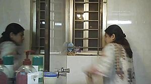 Spying on a curvy Indian woman in the shower