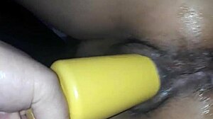 Latina wife enjoys intense orgasm riding a huge dildo in wild play