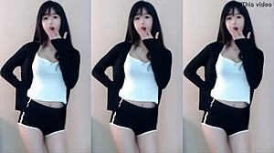 chinese girl strips while dancing fast!