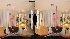 Watch Athletic Mandy Waters Striptease and Deepthroat Her Boyfriend's Son with Handjob