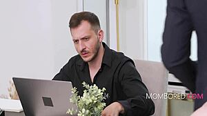 Stress relief with Asian milf in wild office gangbang.