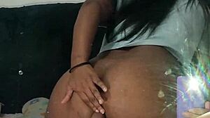 Teen prostitute rides big cock in rough anal sex, watching in the mirror