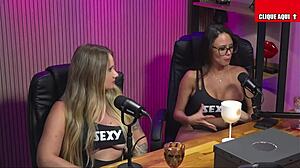 Latina with big tits undresses while shaking her shaved ass.