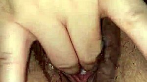 Wife relaxes with intimate self-care