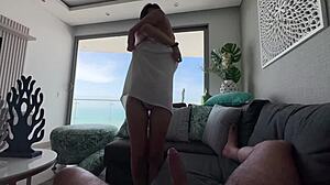 Latina milf swaps pussy for sea-view apartment deal