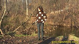 Pissing in a secure outdoor spot feels so sneaky!