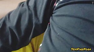 Girlfriend bent over for handjob and monster cock fuck at work