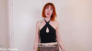 Pov cheating housewife Pixie Pink spanked hard with cucumber anal dry