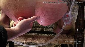 Syringed while kneeling, feel that tight stretch now