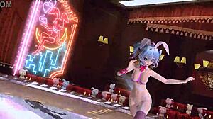 Hatsune miku in brain revolution girl project diva mod. With full bunny costume.