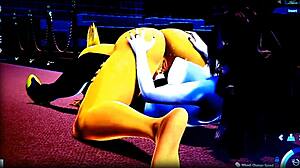 Buen día with cute animated hentai puppets in wild 3D cartoon action