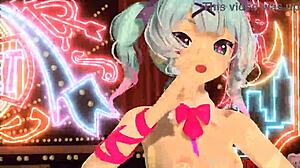 Hatsune miku in brain revolution girl project diva mod. With full bunny costume.