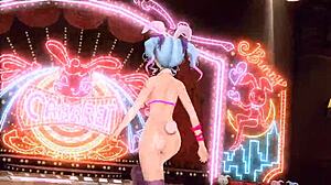 Hatsune miku in brain revolution girl project diva mod. With full bunny costume.